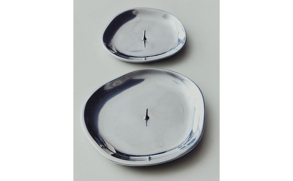 PORTACANDELE ALLUMINIO ARGENTATO PORTACANDELE ALLUMINIO ARGENTATO