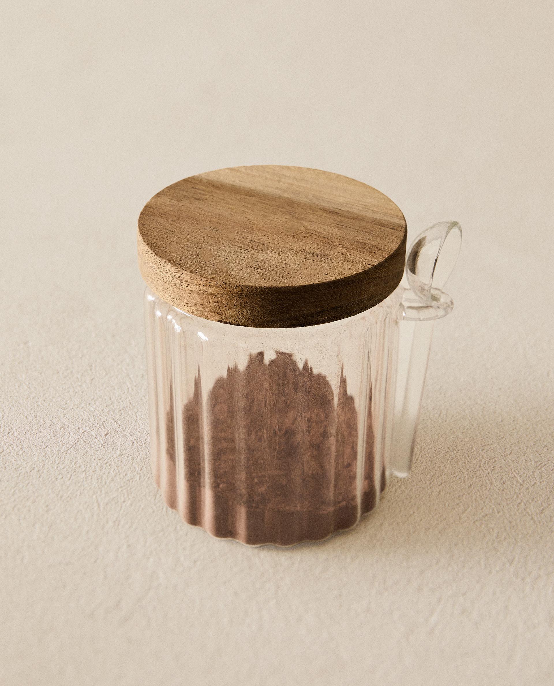 BOROSILICATE GLASS AND WOOD SUGAR BOWL | Zara Home United States of America