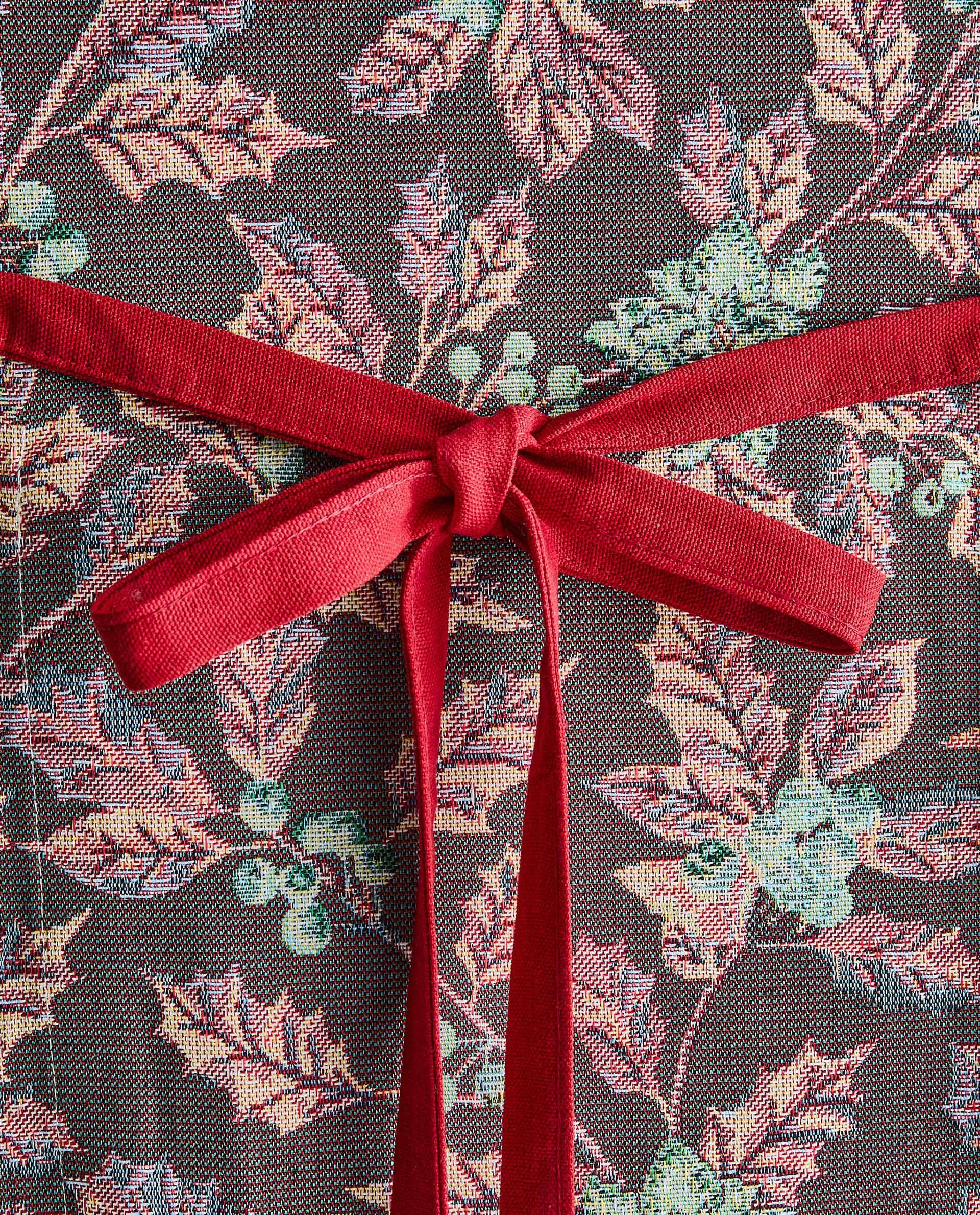 CHRISTMAS POINSETTIA JACQUARD APRON