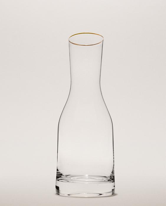 BOHEMIA CRYSTAL BOTTLE WITH A GOLDEN RIM BOHEMIA CRYSTAL BOTTLE WITH A GOLDEN RIM