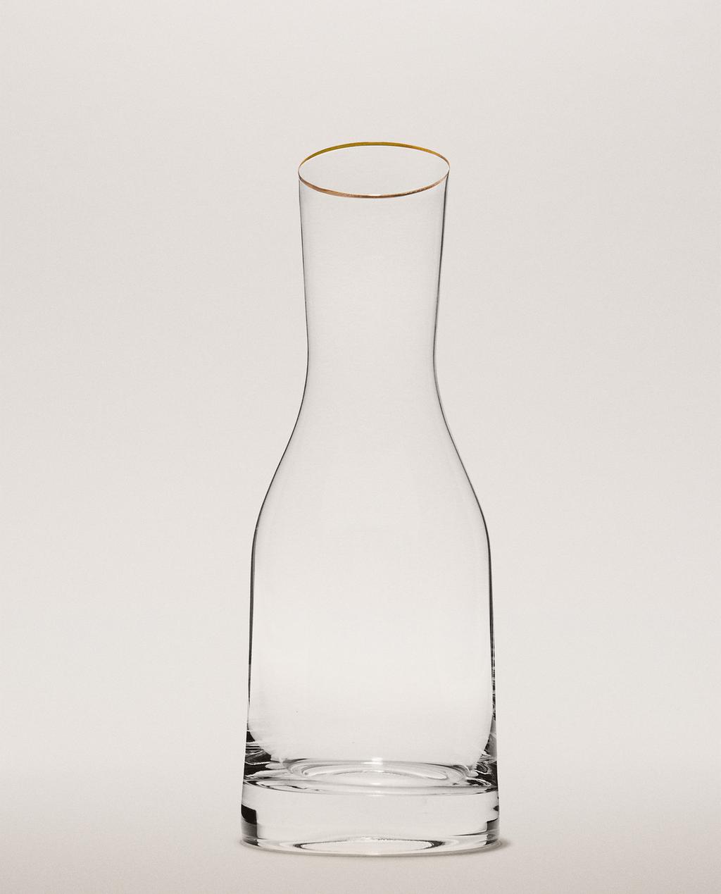 FLASCHE GOLDFARBENER RAND BOHEMIA CRYSTAL FLASCHE GOLDFARBENER RAND BOHEMIA CRYSTAL