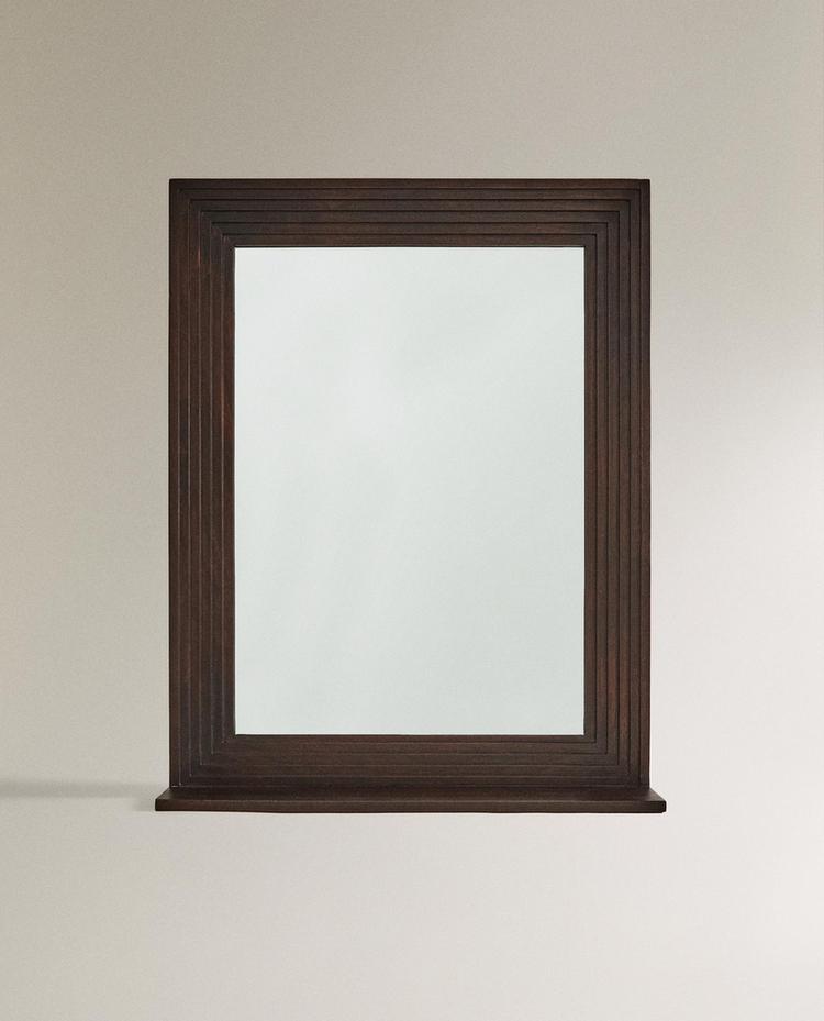 WOODEN WALL MIRROR