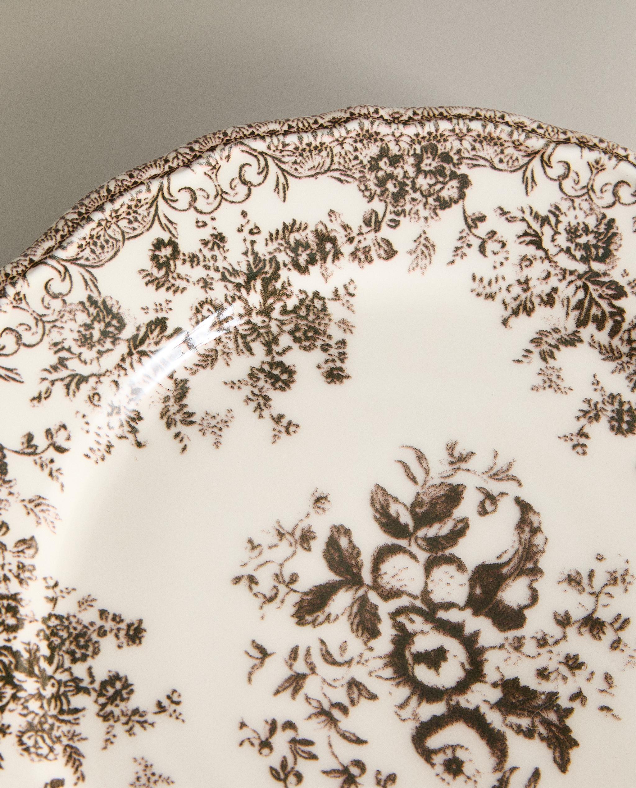 FLORAL EARTHENWARE DESSERT PLATE product thumbnail 10