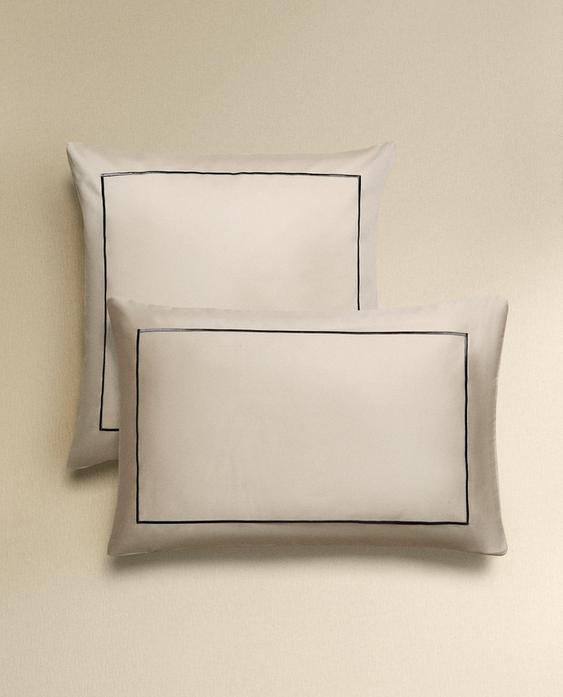 SATEEN PILLOWCASE WITH TRIM