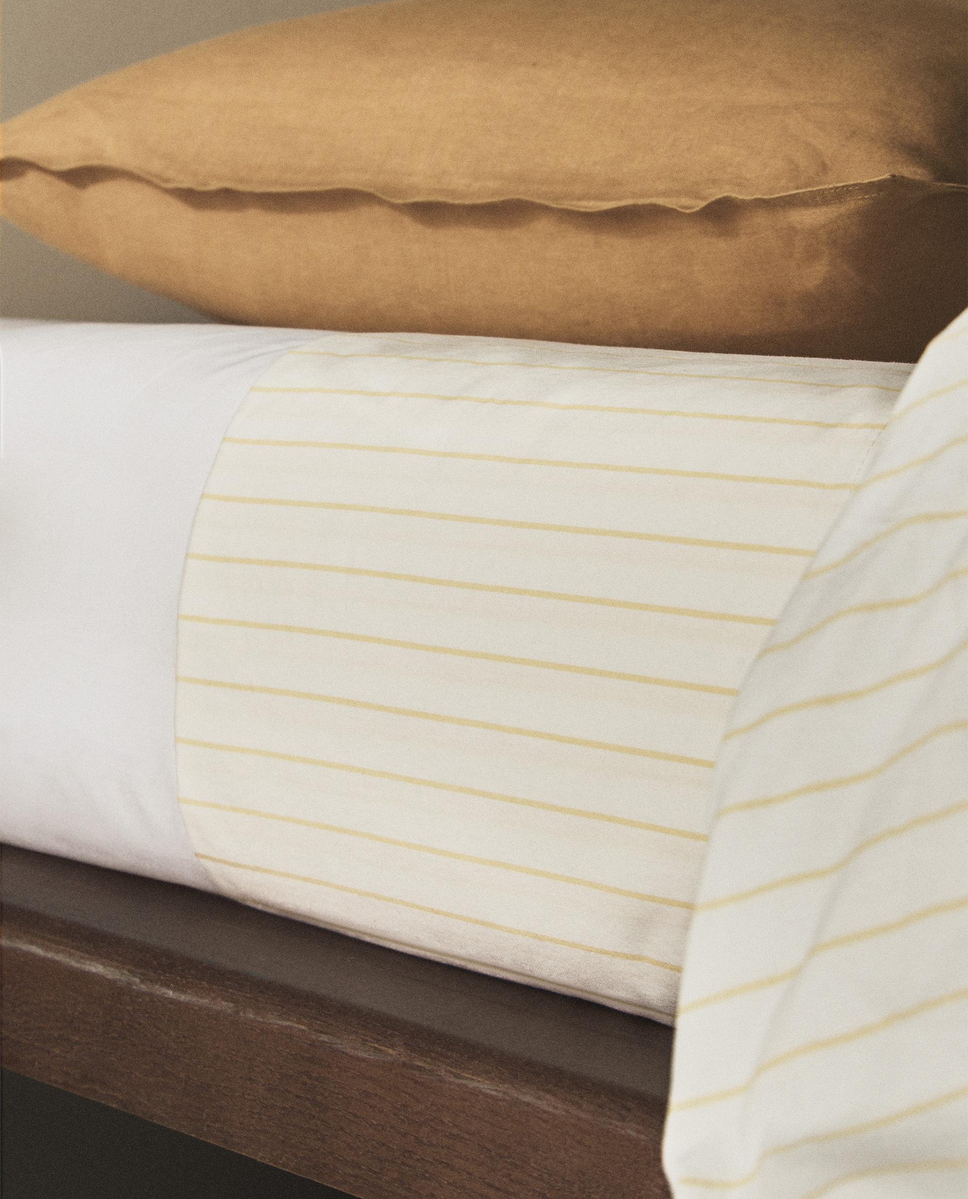 DRAP DE DESSUS COTON LAVÉ RAYURES DRAP DE DESSUS COTON LAVÉ RAYURES