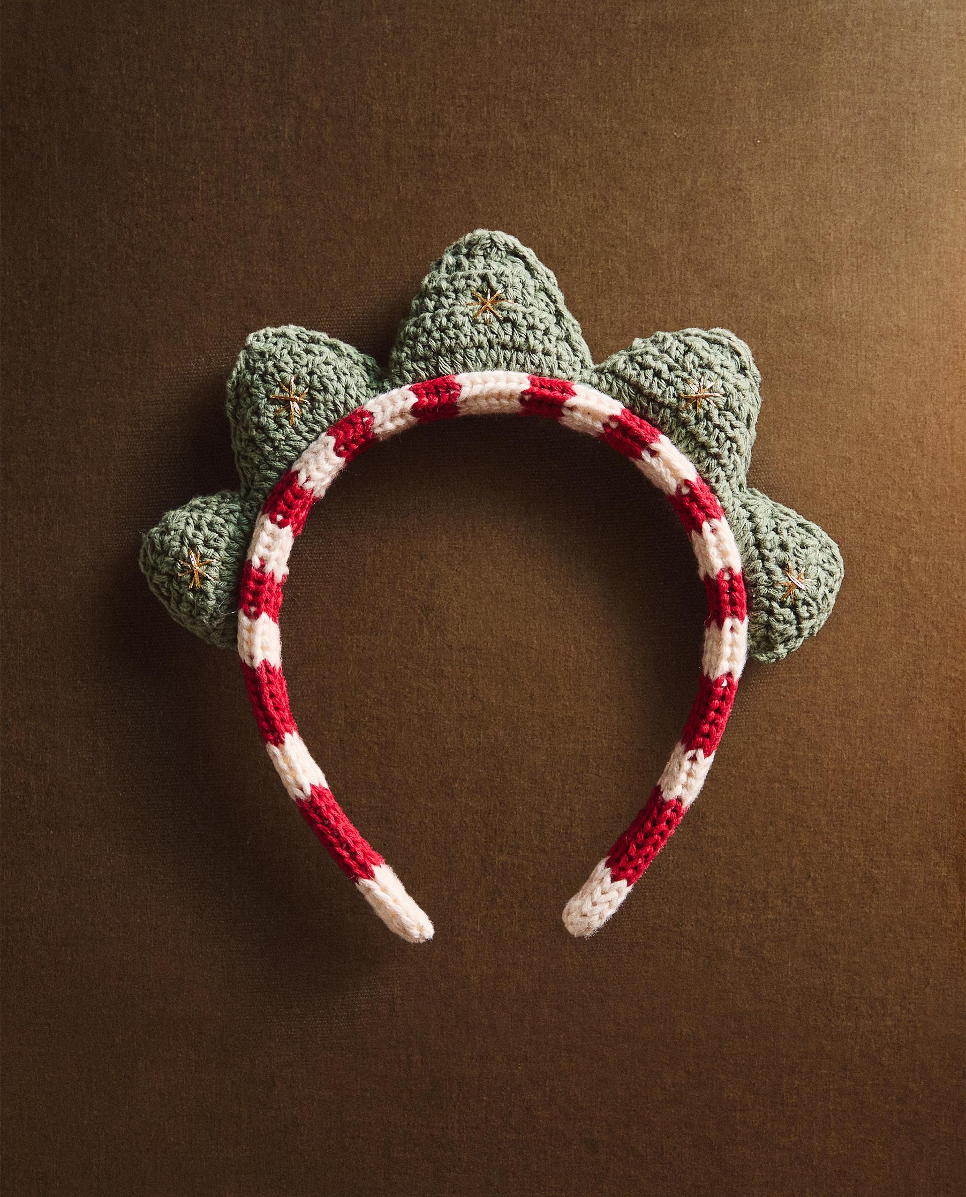 DIADEMA INFANTIL CROCHET ESTRELLA NAVIDAD