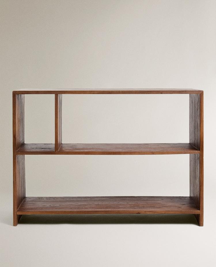 LOW BOOKCASE WITH IRREGULAR SHELVES