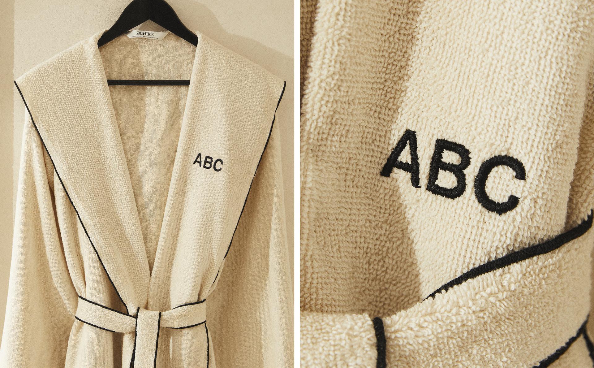 COTTON BATHROBE WITH OVERLOCK