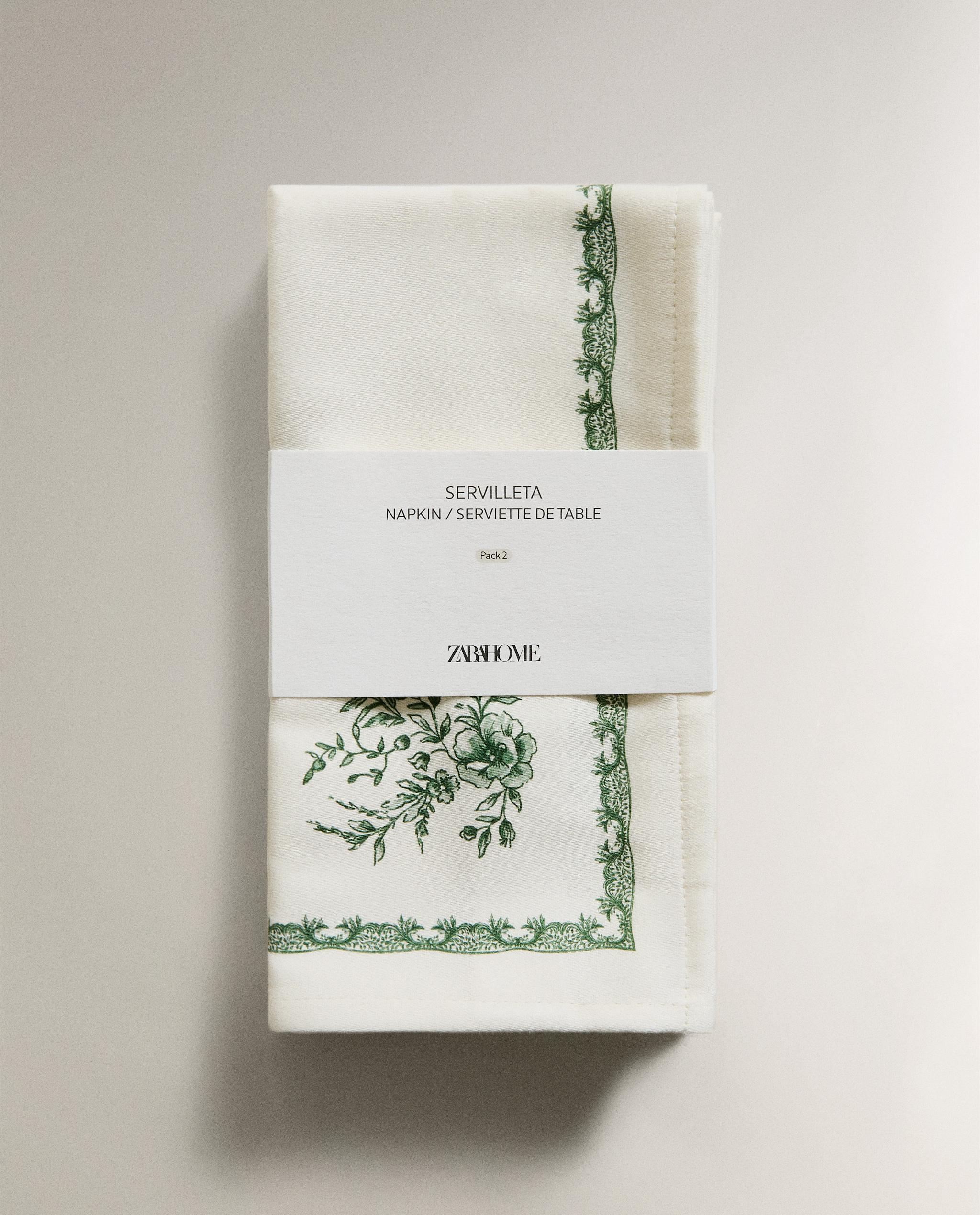 PACK OF FLORAL SATIN NAPKINS (PACK OF 2) product thumbnail 10