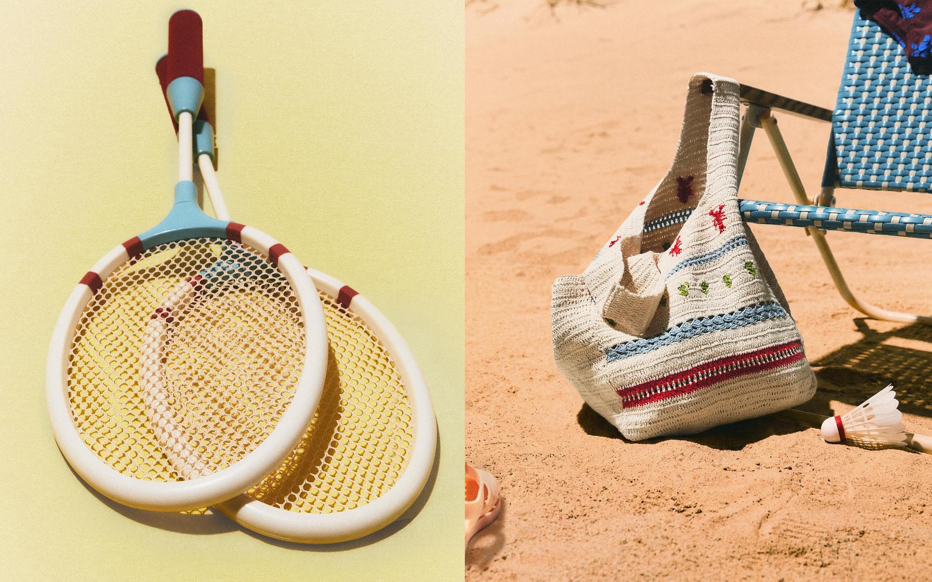 KIDS' BEACH BAG AND BADMINTON SET