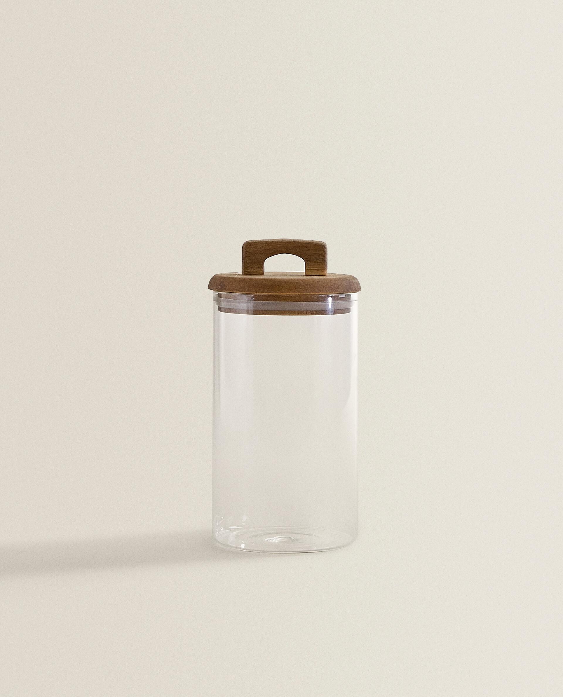BOROSILICATE GLASS AND WOOD STORAGE JAR product thumbnail 19