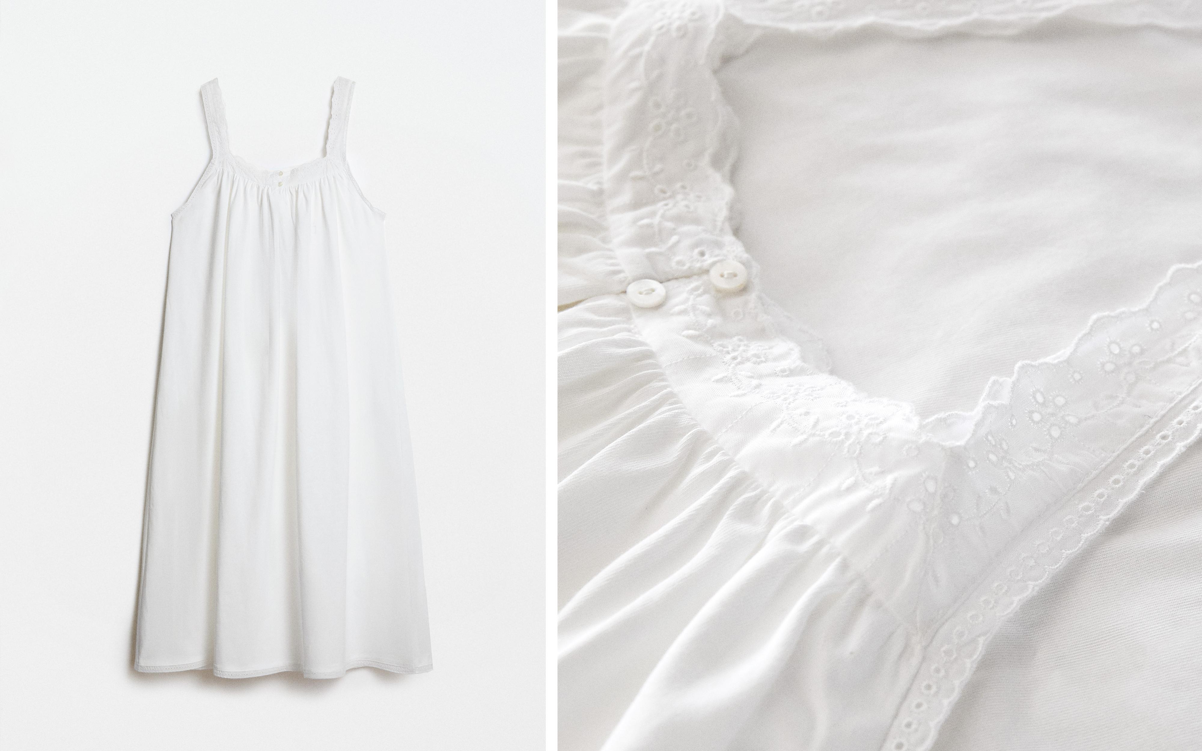 COTTON NIGHTDRESS WITH LACE TRIM product thumbnail 8