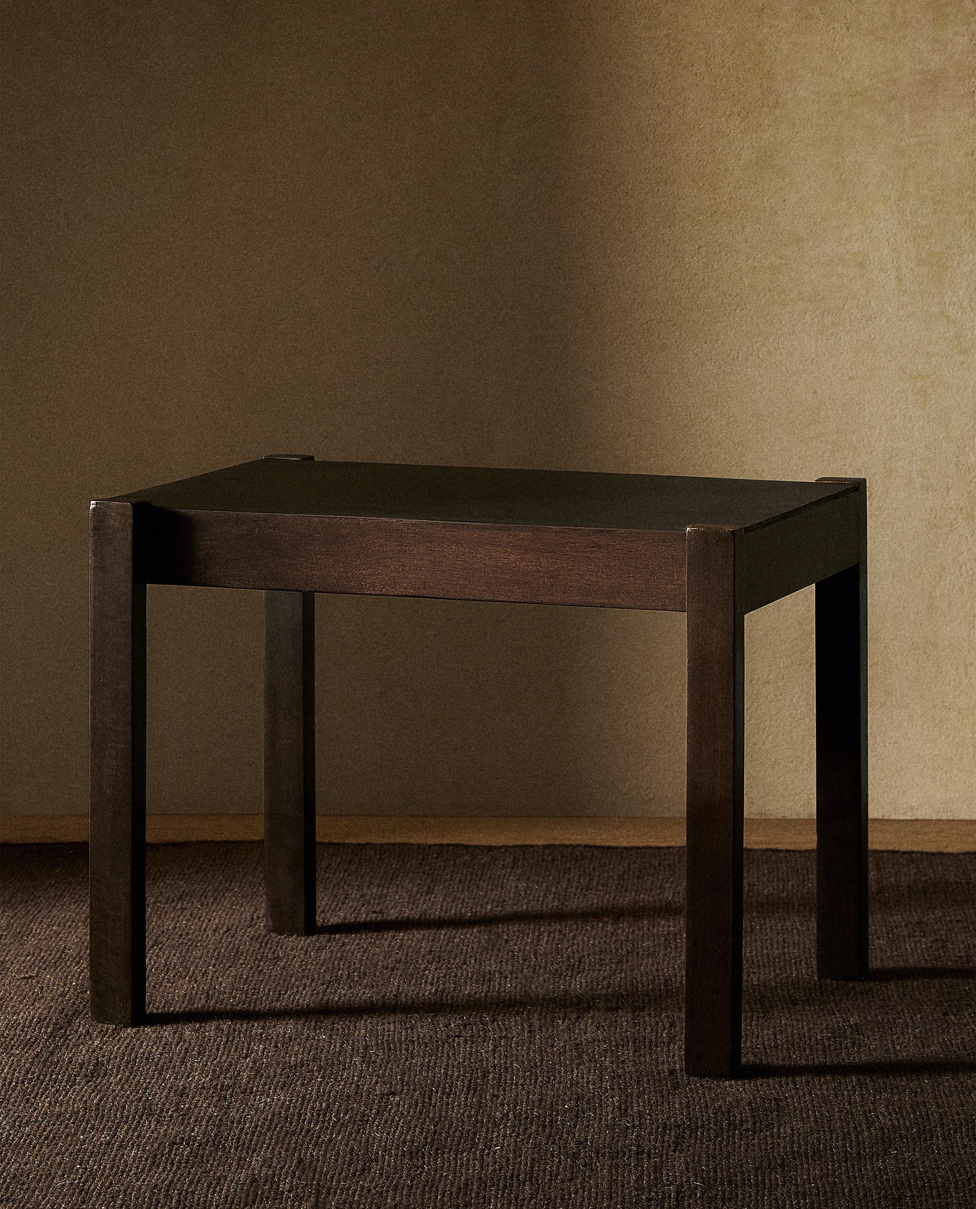 PETITE TABLE BOIS CUIR