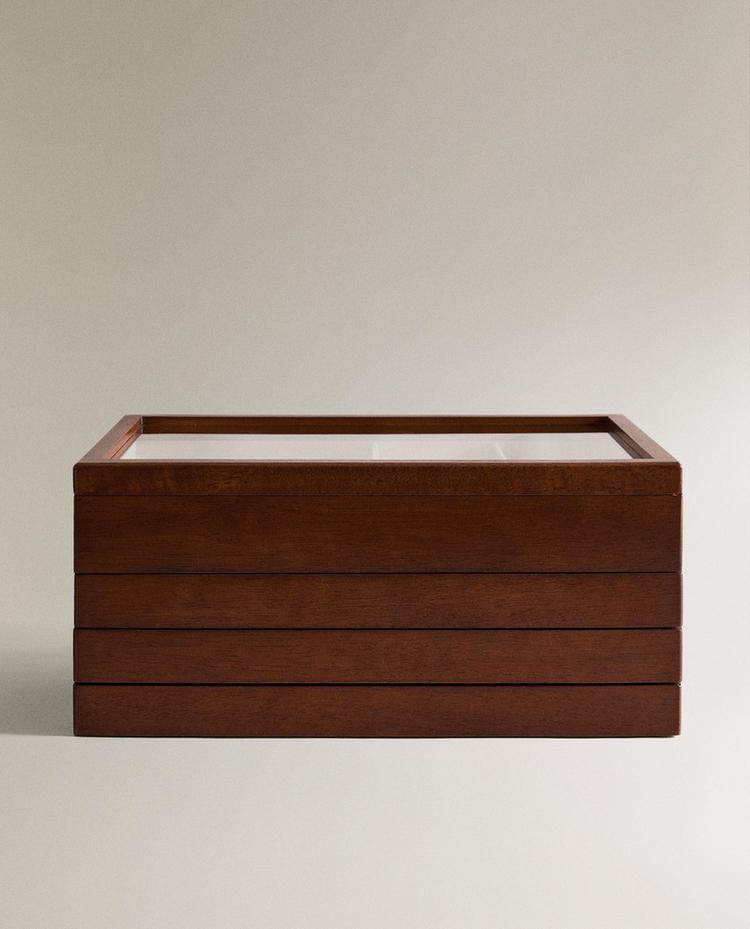 LARGE WOODEN JEWELLERY BOX
