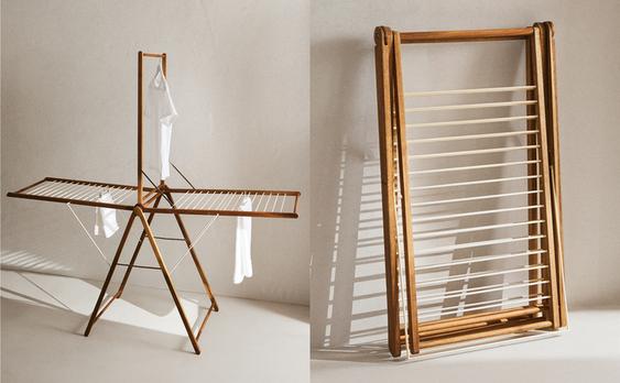 VERTICAL METAL AND WOODEN DRYING RACK