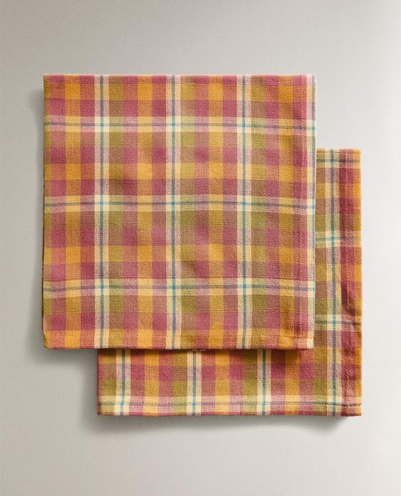 CONJUNTO DE GUARDANAPOS XADREZ COM FIO TINGIDO (CONJUNTO DE 2)