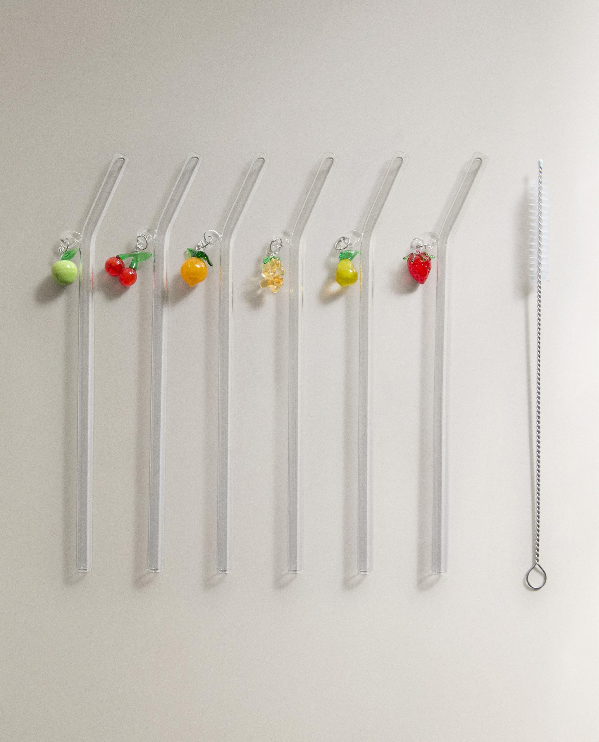 PACK OF FRUIT BOROSILICATE GLASS STRAWS (PACK OF 6) product thumbnail 5