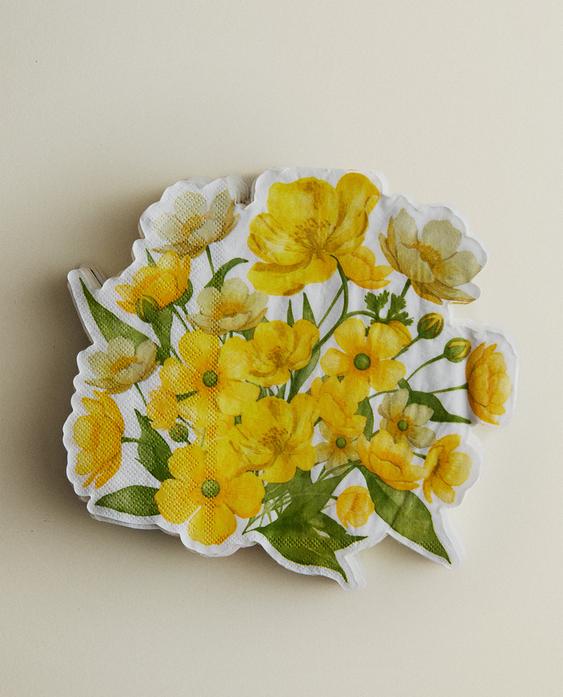 LOT DE SERVIETTES EN PAPIER FLEURS (LOT DE 20)