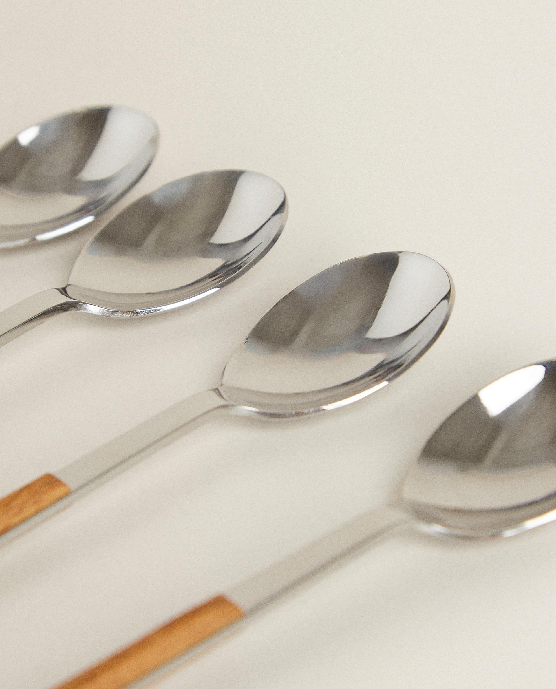PACK OF DESSERT SPOONS WITH WOOD-EFFECT HANDLES (SET OF 4) product thumbnail 18