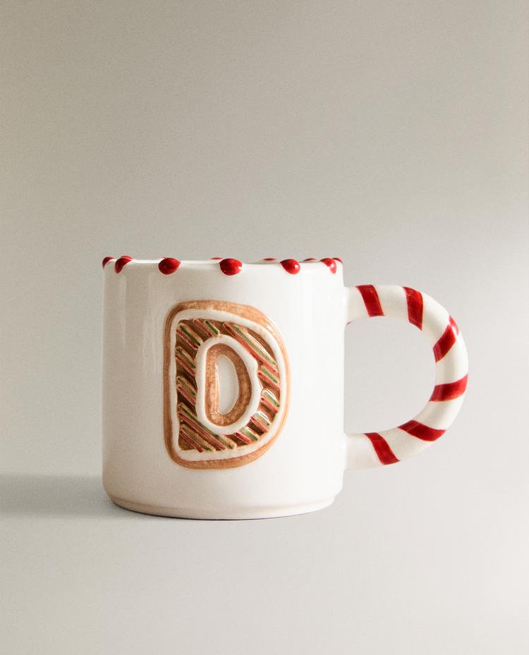 CHILDREN’S CHRISTMAS LETTER D STONEWARE MUG