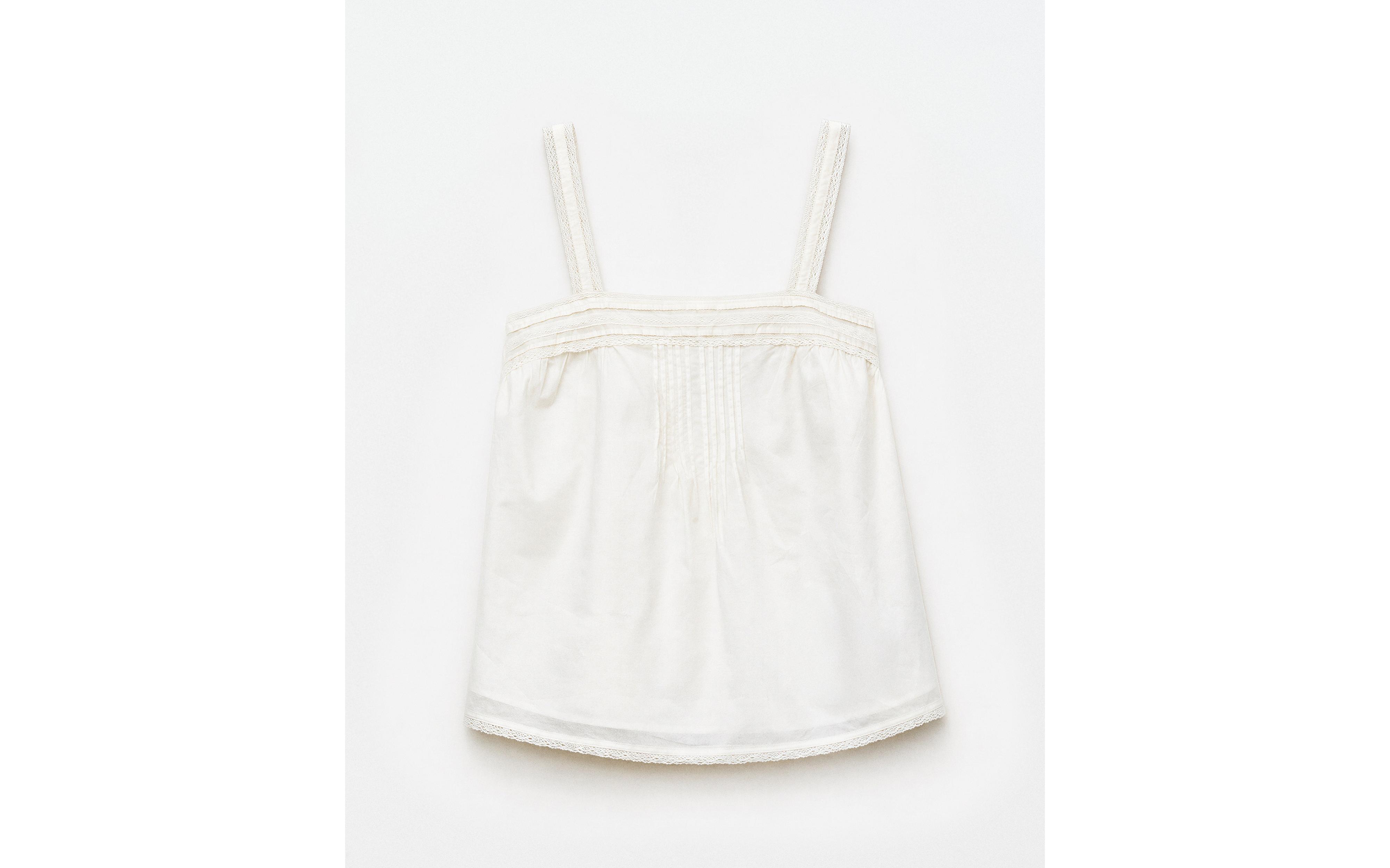 STRAPPY TOP WITH LACE AND PINTUCK DETAILS product thumbnail 8