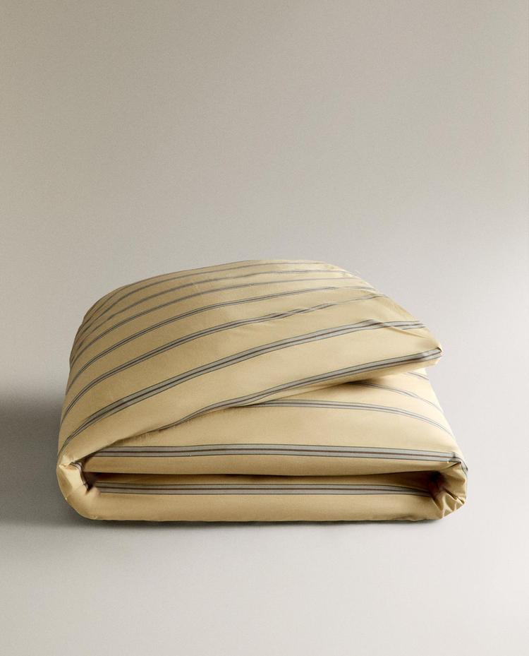 STRIPED PERCALE DUVET COVER (300 THREAD COUNT)