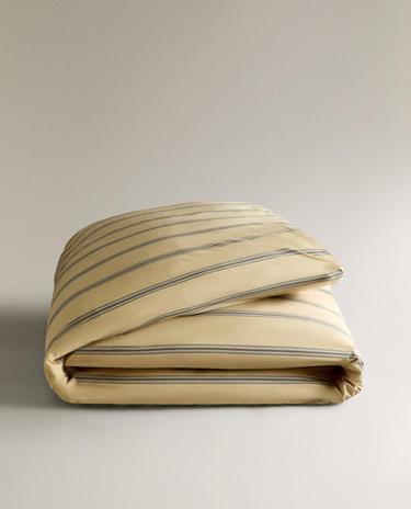 STRIPED PERCALE DUVET COVER (300 THREAD COUNT)