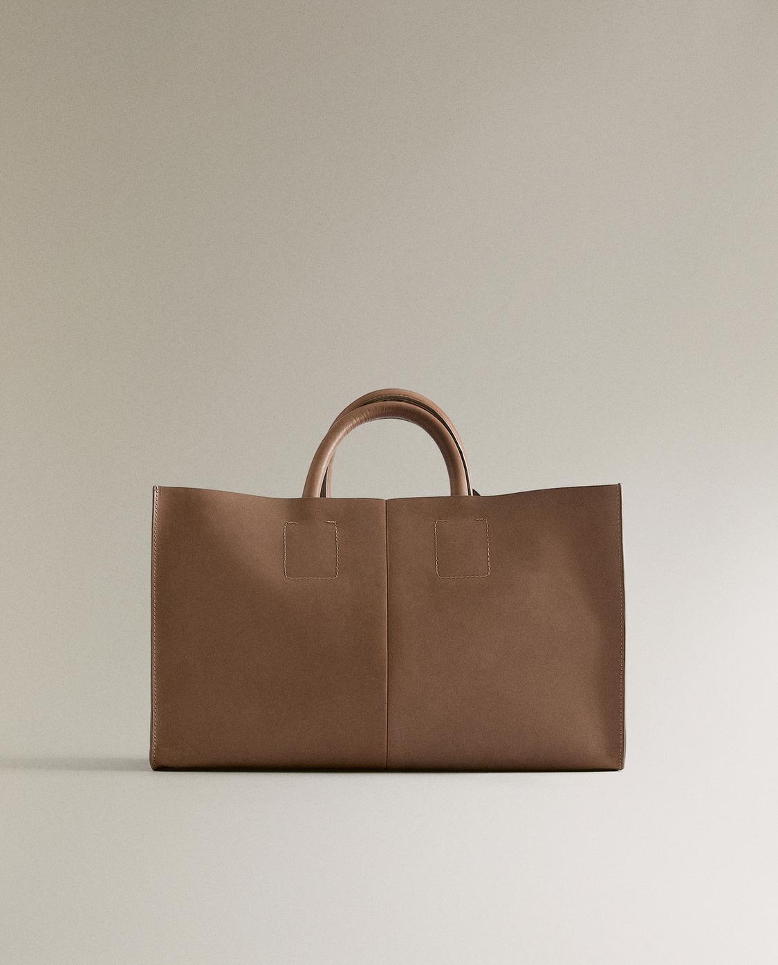 zarahome レザー ミニ トートバッグ