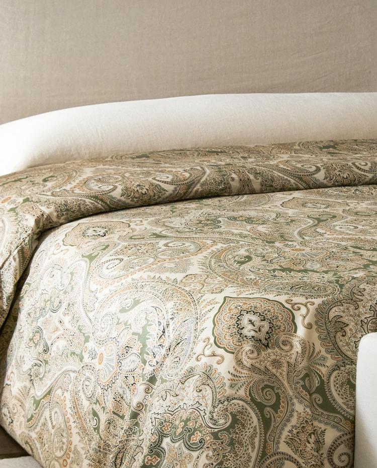 PAISLEY COTTON SATEEN DUVET COVER (300 THREAD COUNT)