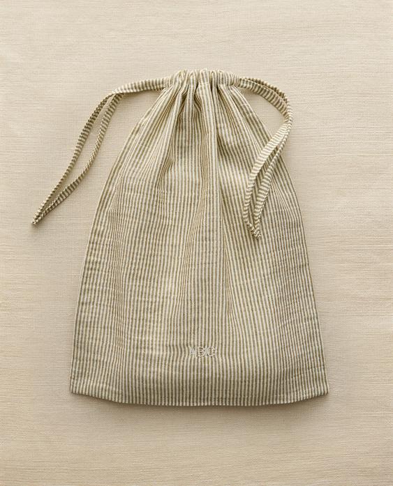 KIDS' STRIPED MUSLIN LAUNDRY BAG