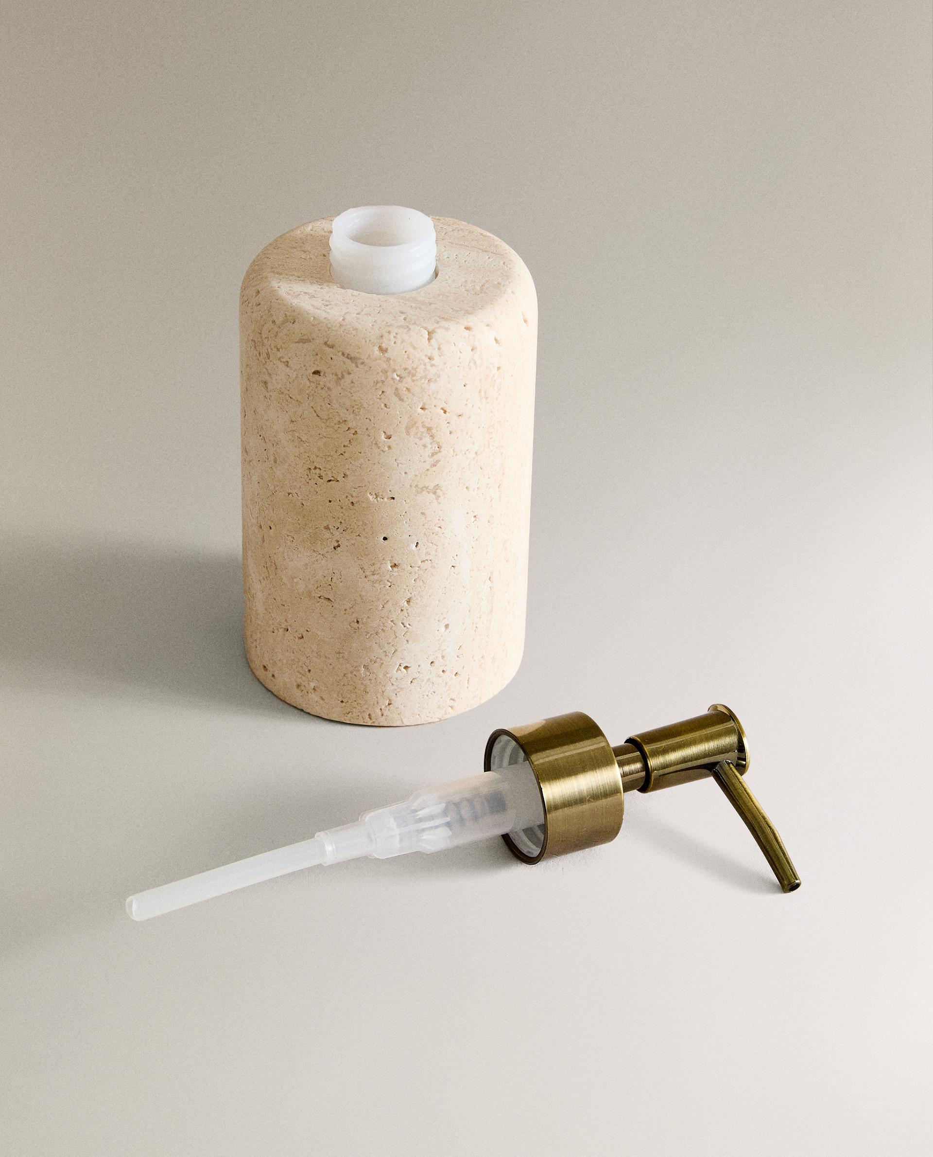 BEIGE MARBLE SOAP DISPENSER