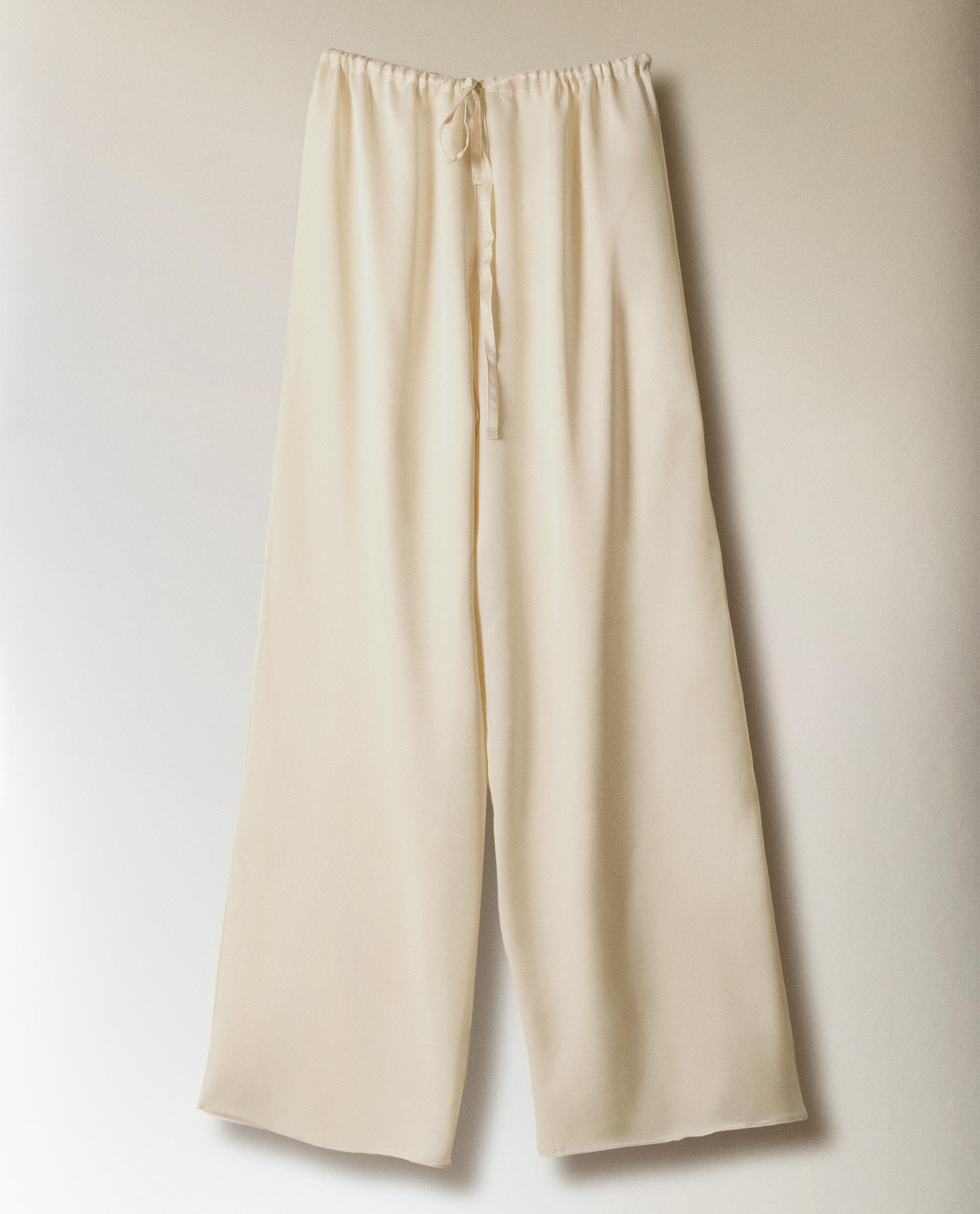 【ZARA】ハイウエストサテンパンツ 5427/429/087 サテンエフェクト デニムパンツ - LIMITED EDITION