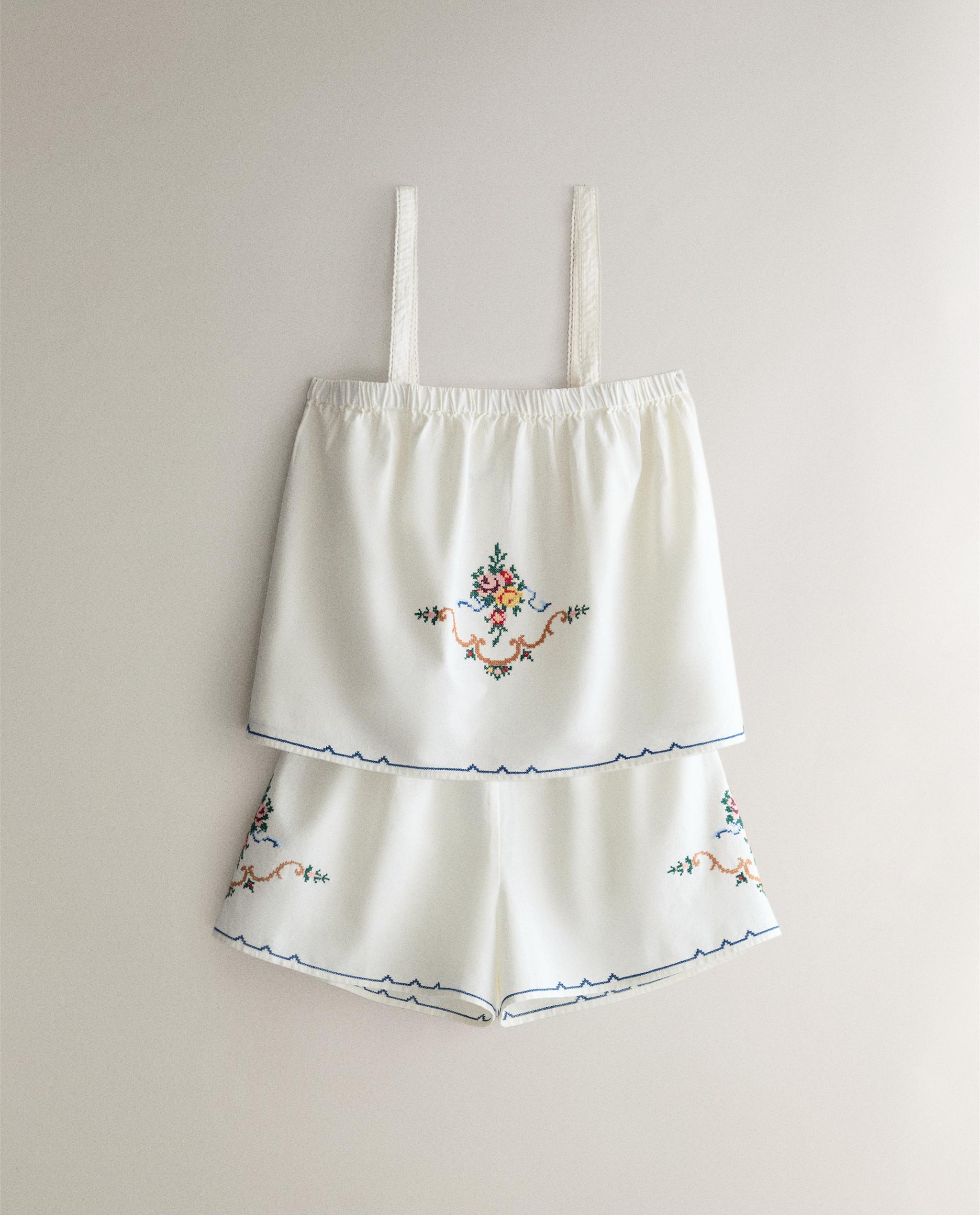 EMBROIDERED LINEN-COTTON BLEND TOP product thumbnail 4