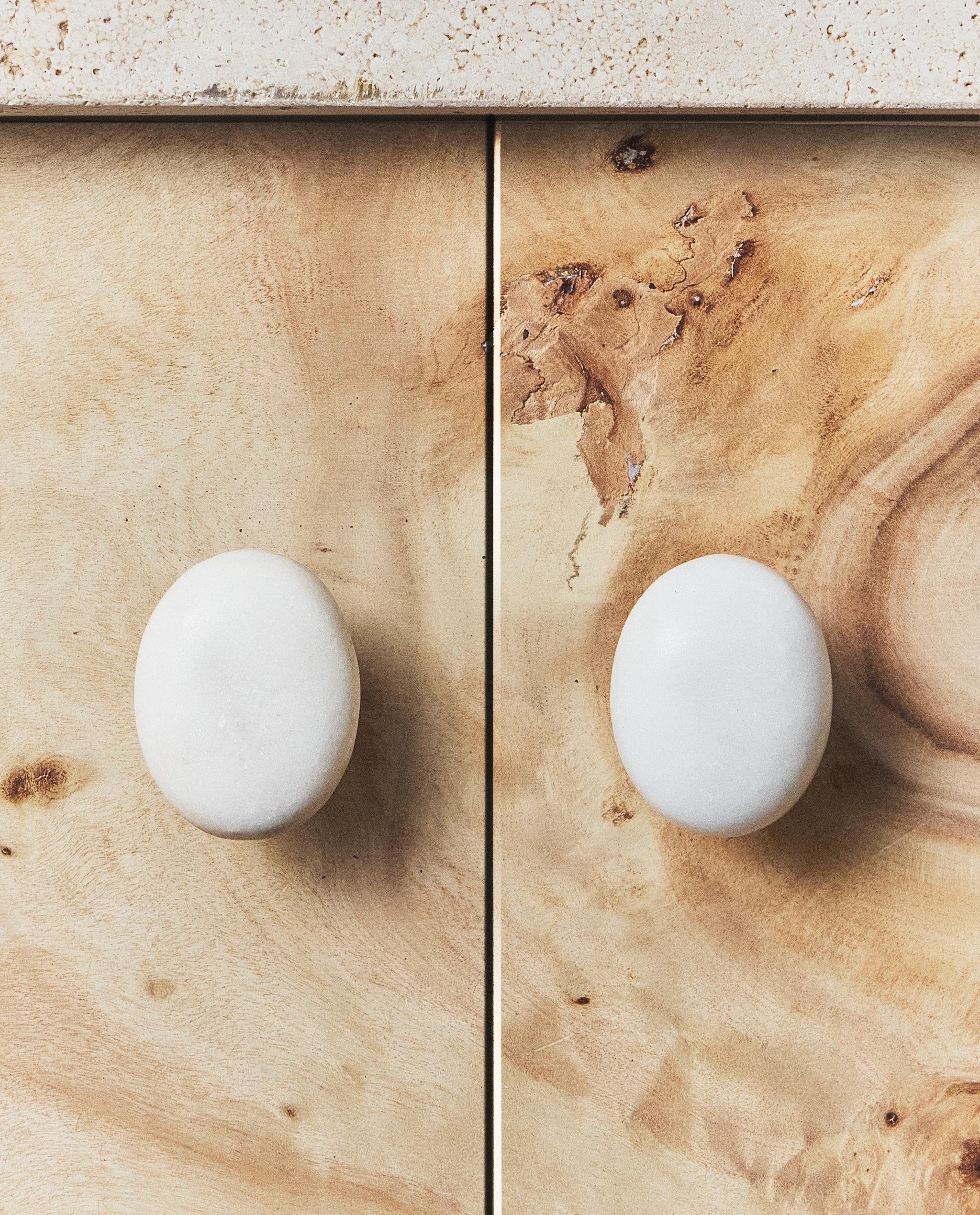 PACK OF OVAL MARBLE DOOR KNOBS (PACK OF 2)