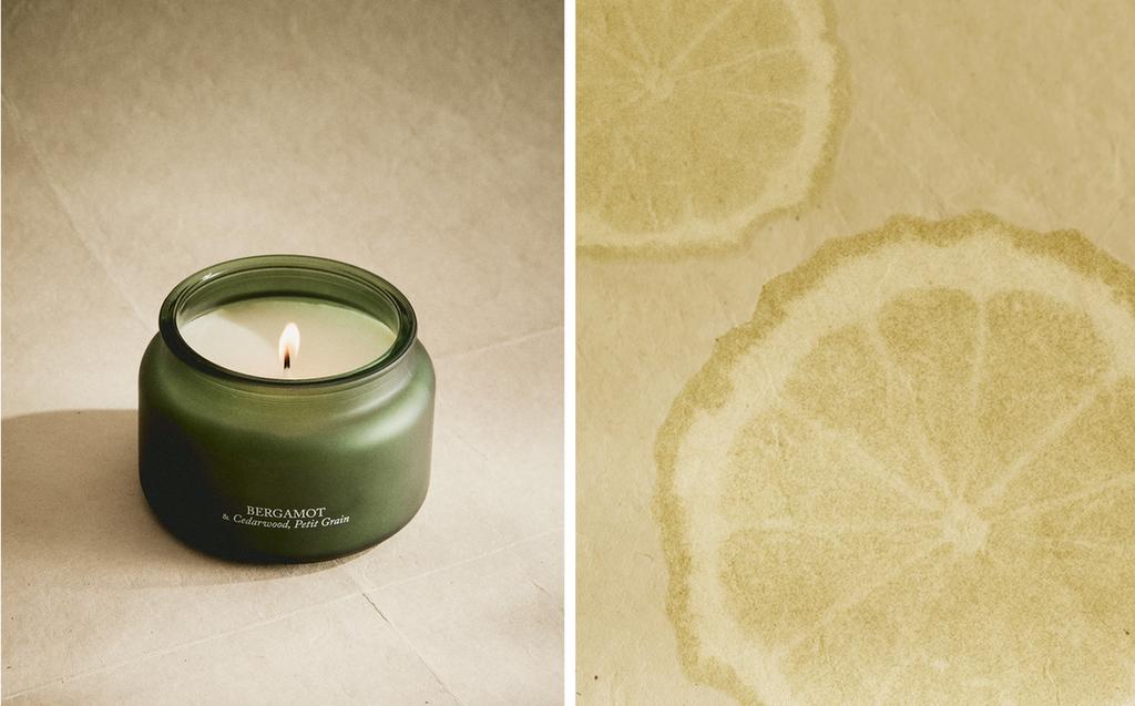 (240 G) VELA AROMÁTICA BERGAMOT & CEDAR WOOD, PETIT GRAIN