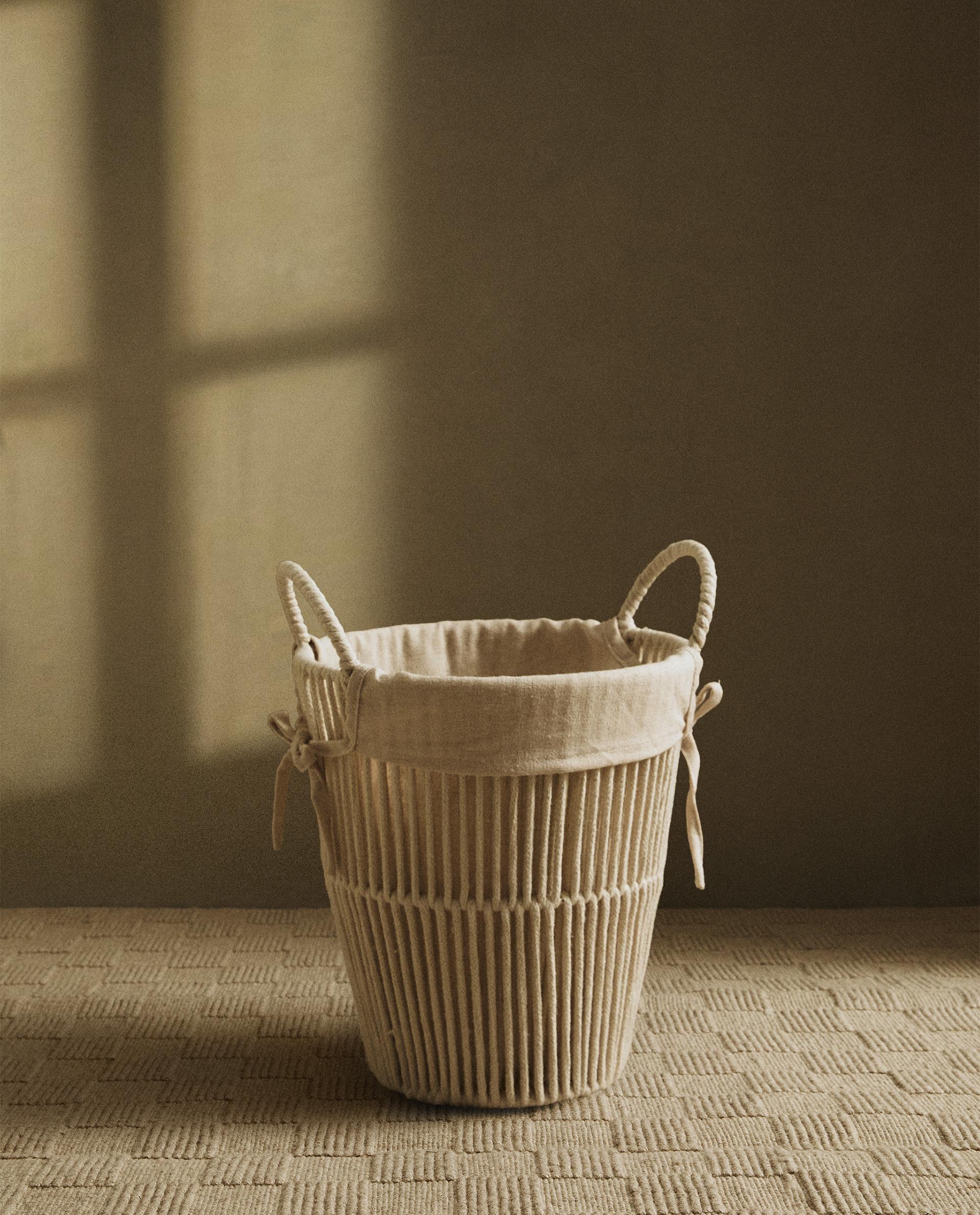 BATHROOM BIN WITH COTTON LINING