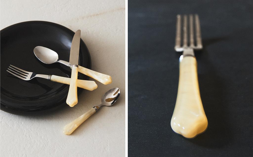 4-PIECE CUTLERY SET WITH MOTHER-OF-PEARL-EFFECT HANDLE