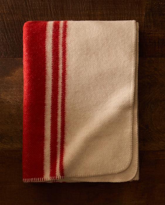 WOOL THROW WITH IRREGULAR STRIPES