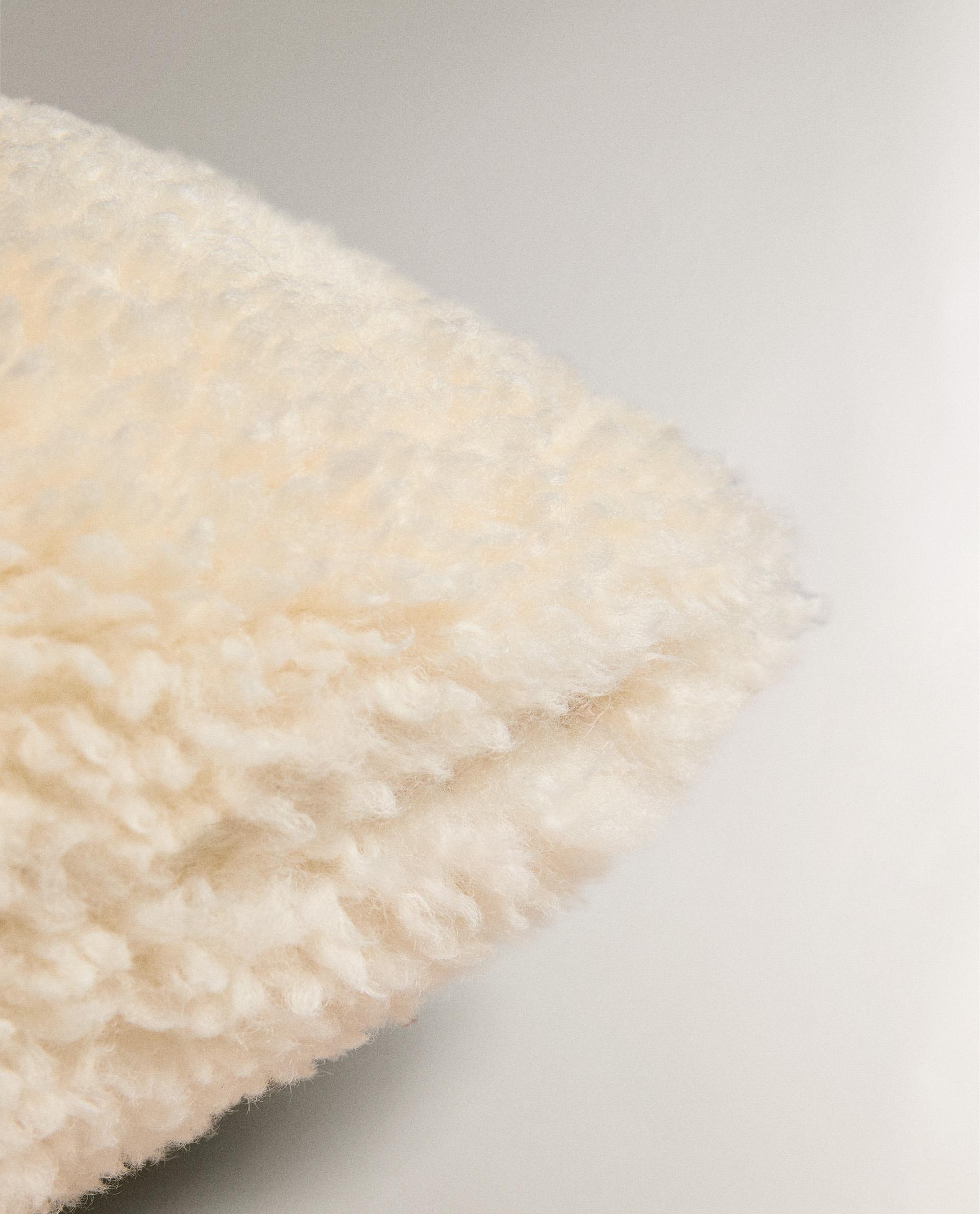 FAUX SHEARLING THROW PILLOW COVER