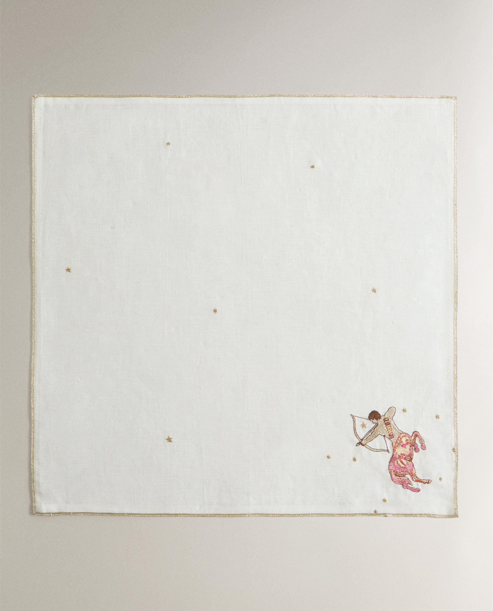 SAGITTARIUS EMBROIDERED LINEN NAPKIN | MARISA BERENSON product thumbnail 6