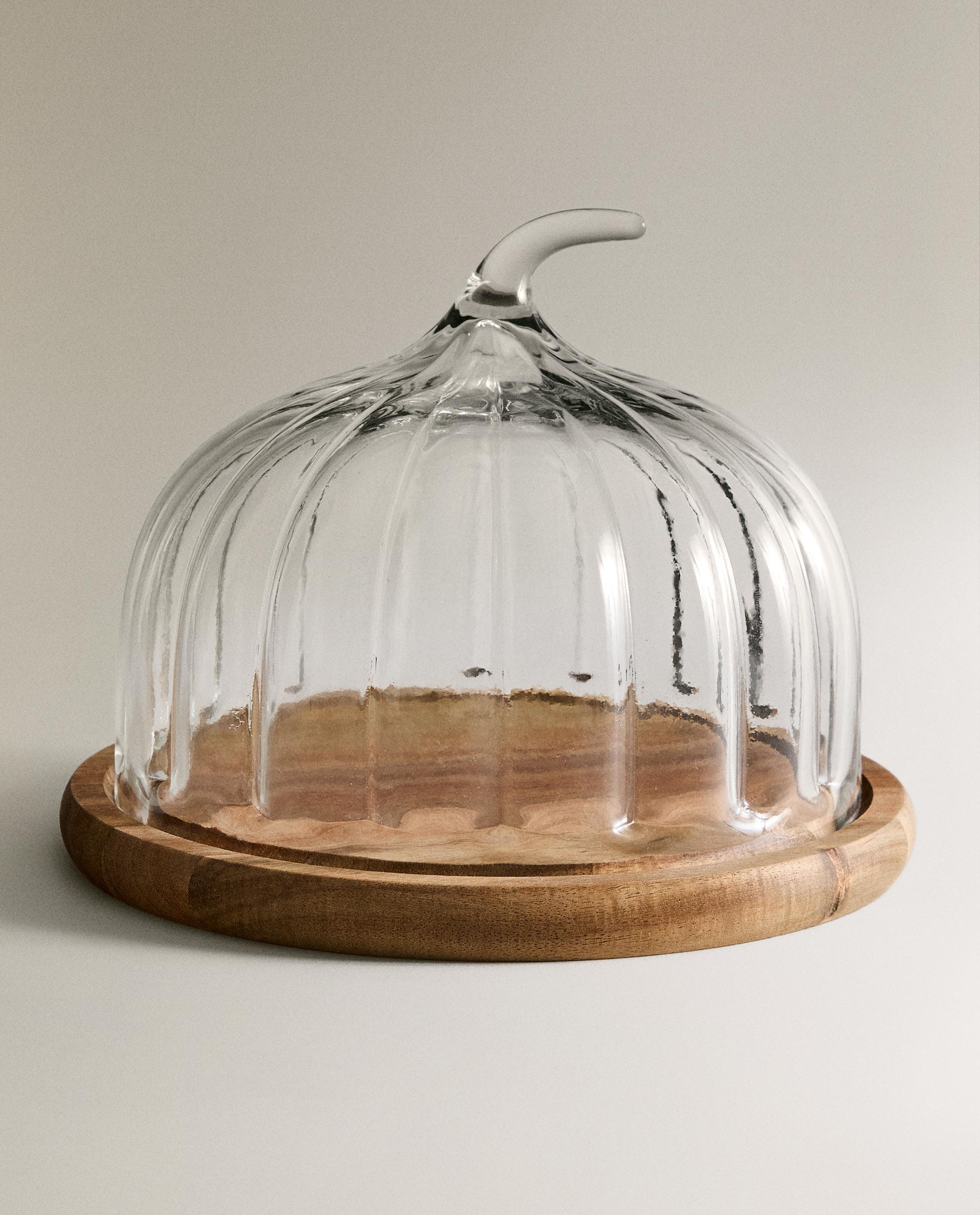 ZARA  カボチャガラス製ドーム&ウッドケーキ皿付【新品・タグ付き】 カボチャウッドケーキ皿 | Zara Home 日本/Japan