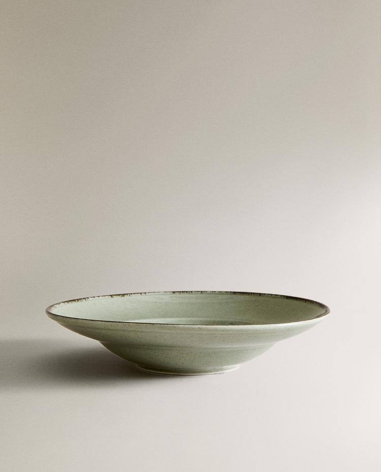 PORCELANOWY TALERZ NA MAKARON Z OBWÓDKĄ Z EFEKTEM POSTARZENIA