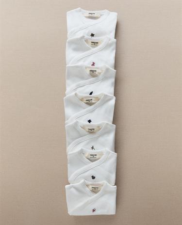 ENSEMBLE DE BODIES EN COTON BRODÉS (PACK DE 7)