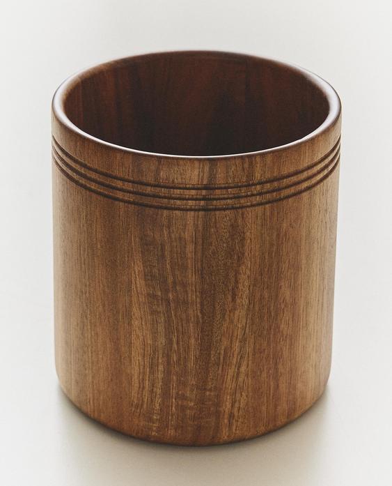 WOODEN UTENSIL JAR