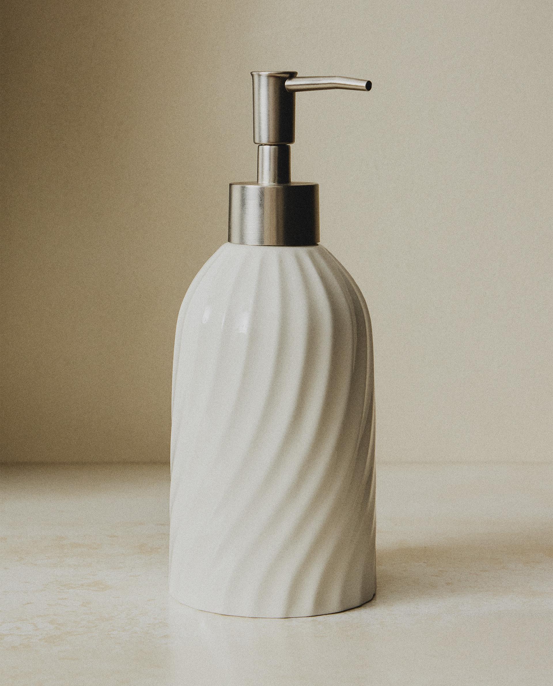 CERAMIC EMBOSSED SOAP DISPENSER