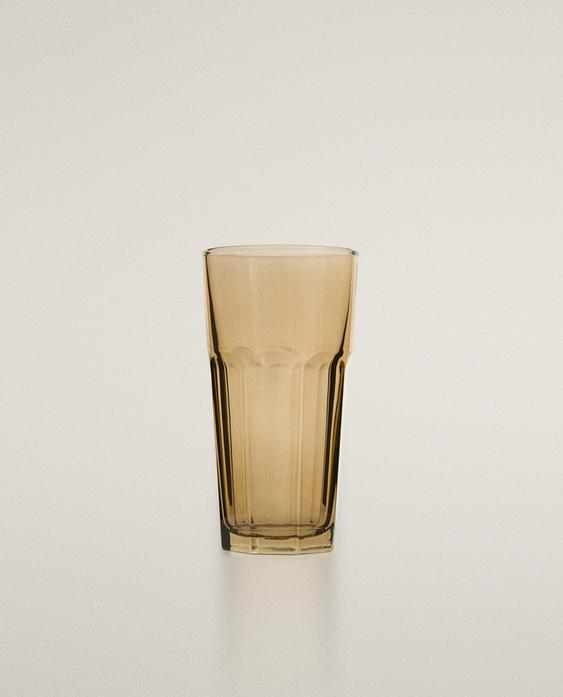RAISED DESIGN GLASS SOFT DRINK TUMBLER