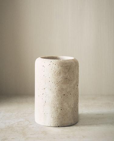 VASO CEPILLO DIENTES MÁRMOL BEIGE