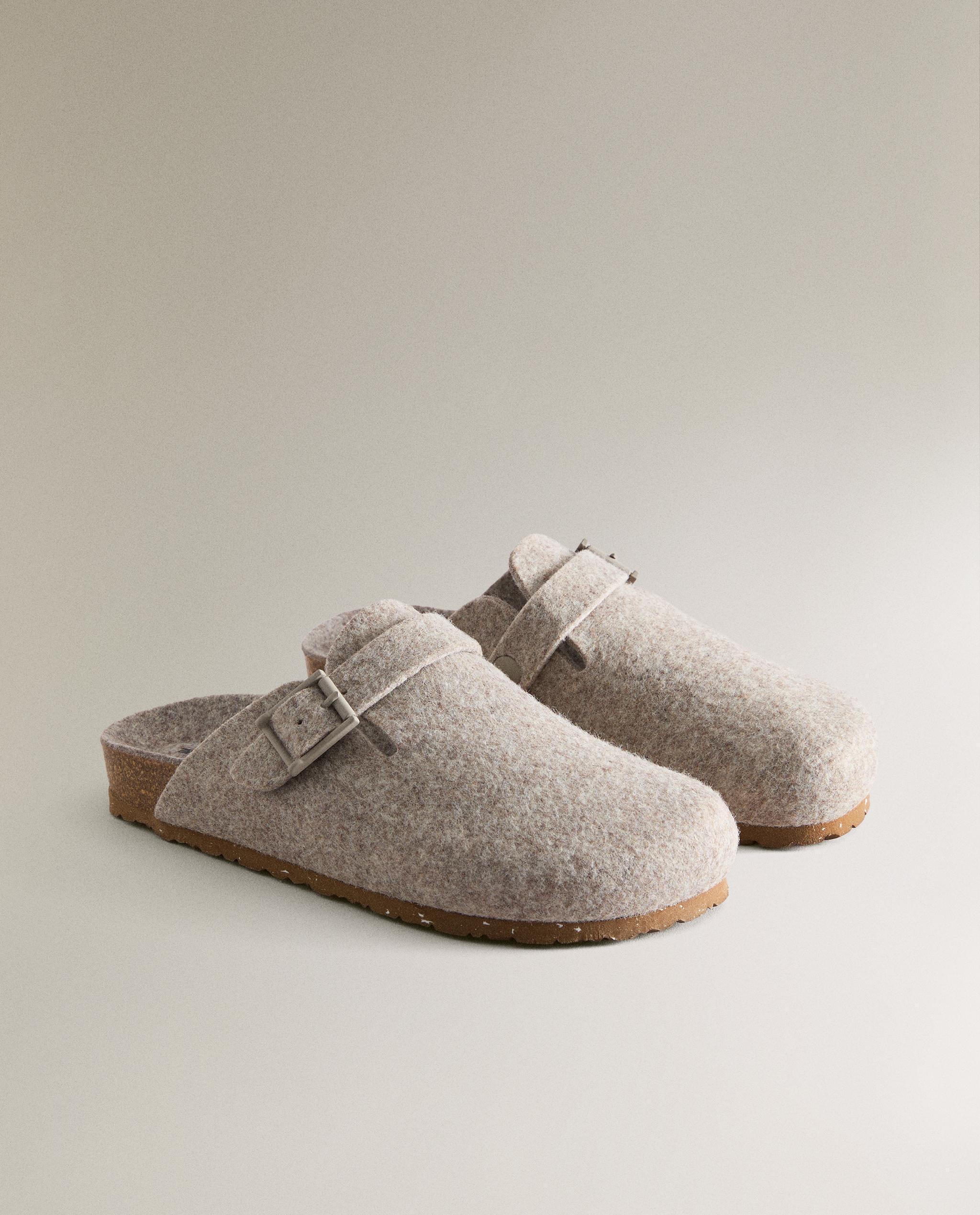 BUCKLED FELT MULE CLOG SLIPPERS product thumbnail 5