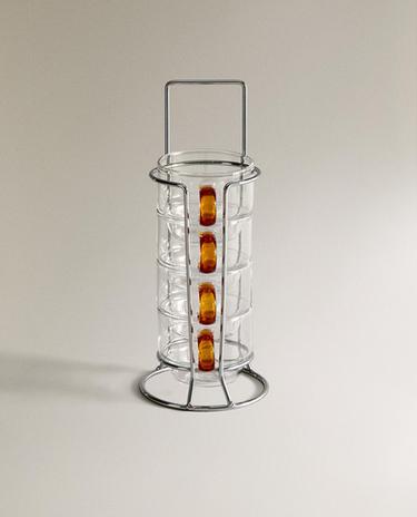 カラフルハンドル ボロシリケイトガラス マグカップタワー (4個セット)