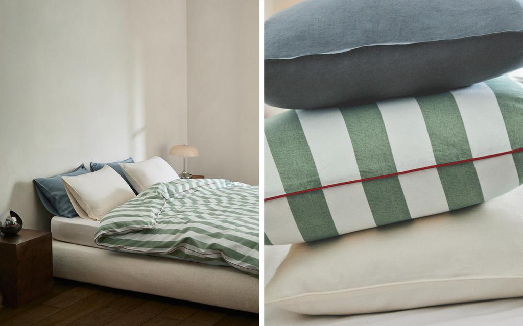 STRIPED WASHED COTTON DUVET COVER